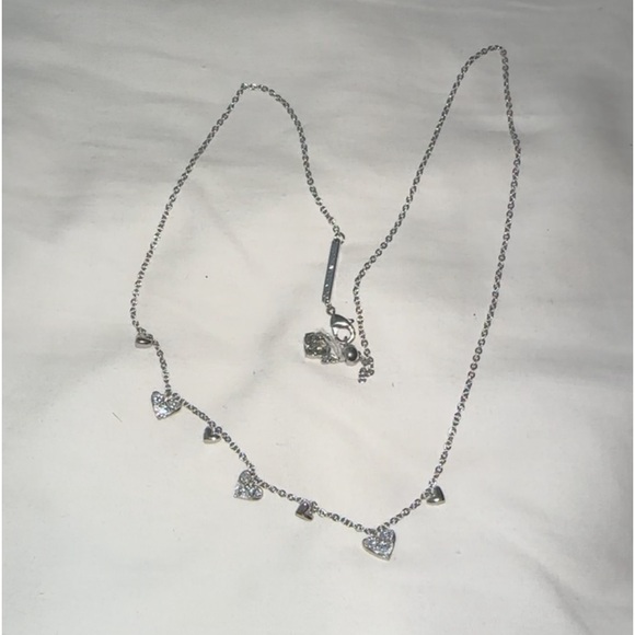 kendra scott Haven Silver Heart Crystal Choker Necklace *new* - Picture 4 of 5